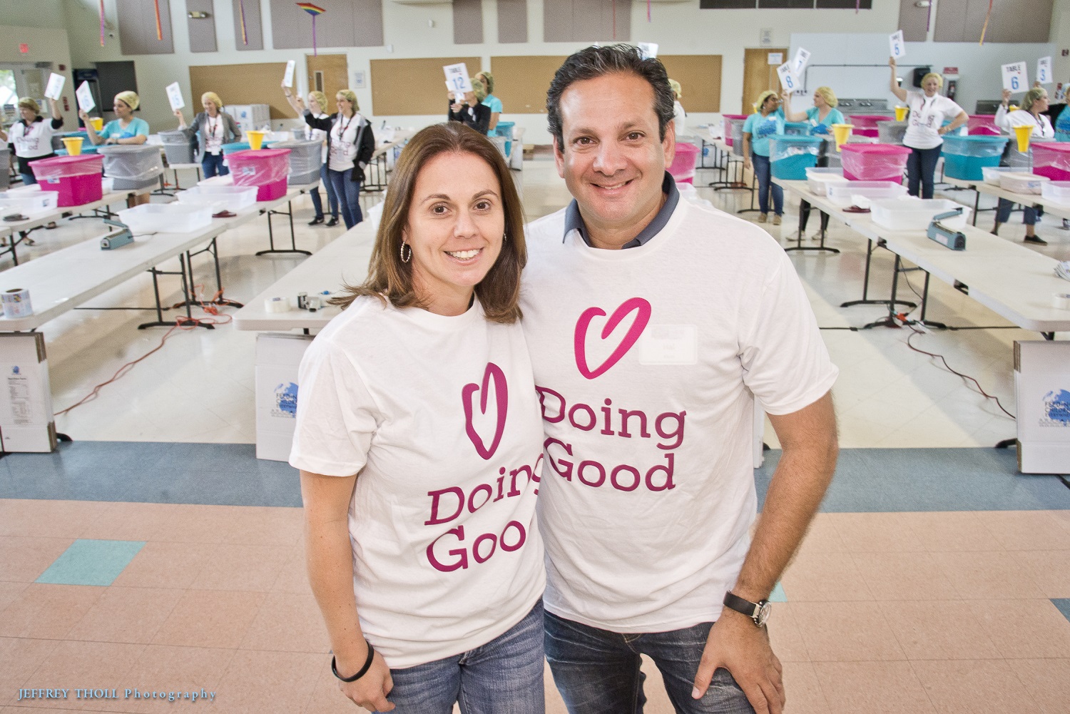 Volunteers from the Jewish Federation of south Palm Beach County smile wide while doing good.