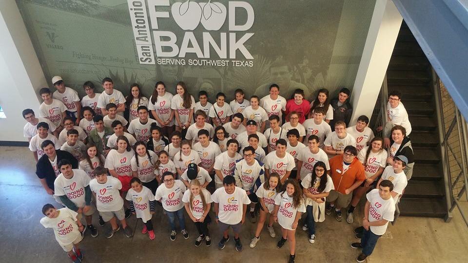 Dozens of teens volunteer at the San Antonio Food Bank.