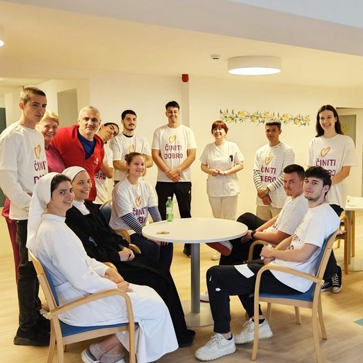 Volunteers playing board games